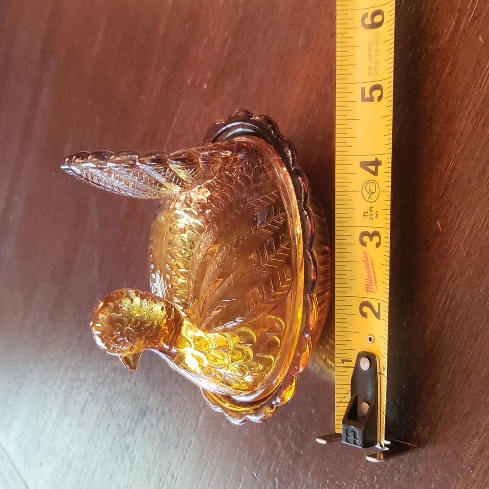Indiana Glass Amber Nesting Turkey - Picture 6 of 12